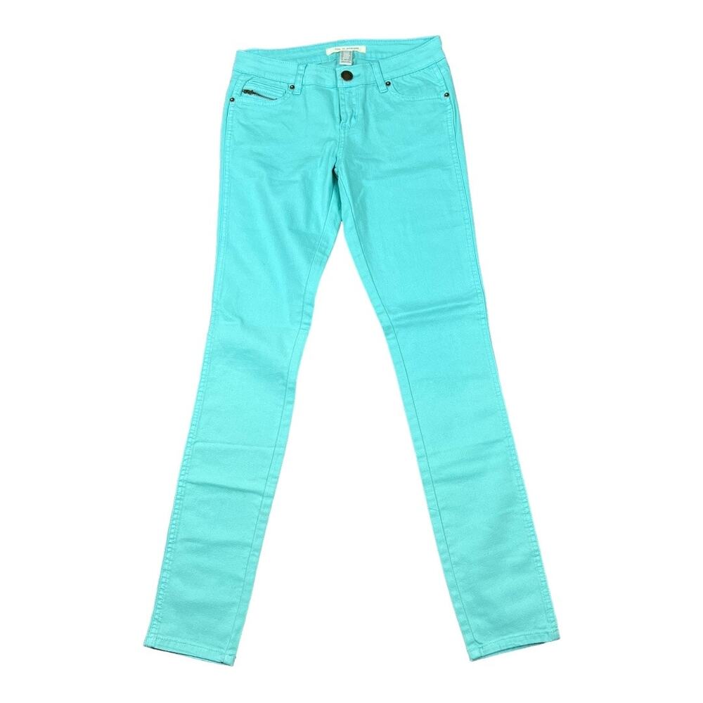 Life in Progress Skinny Jeans 25 Turquoise Blue Stretch Denim Color Pop Casual